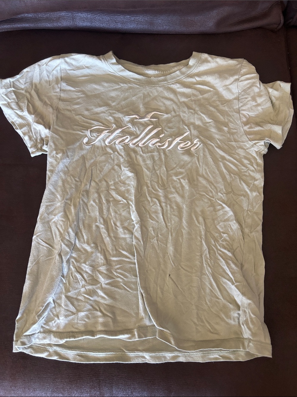 Hollister Cream Short Sleeve Tee with Script Logo